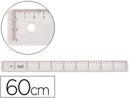 Regla Liderpapel 60cm. plástico cristal